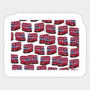 Red London Bus Pattern Sticker